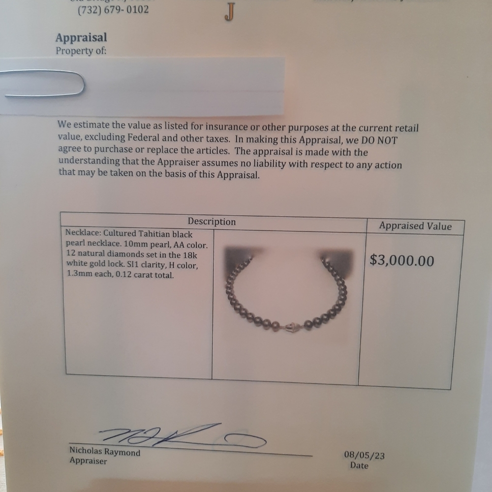 Cultured Tahitian Black Pearl Necklace - Picture 3 of 3